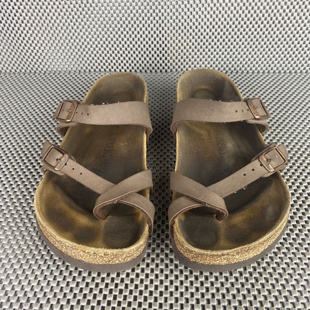 Birkenstock Mayari Adult Sandals 37 L6 M4 Gray Brown Thong Made in Germany